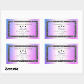 Sticker Rectangulaire Holographique couleur Parties scintillant d'argent (Feuille)