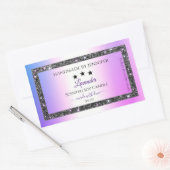 Sticker Rectangulaire Holographique couleur Parties scintillant d'argent (Enveloppe)