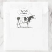 Sticker Rectangulaire Holstein Pensait Vache La Personnaliser (Sac)