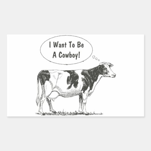 Sticker Rectangulaire Holstein Pensait Vache La Personnaliser (Devant)