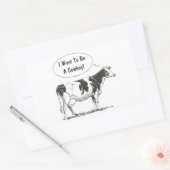 Sticker Rectangulaire Holstein Pensait Vache La Personnaliser (Enveloppe)