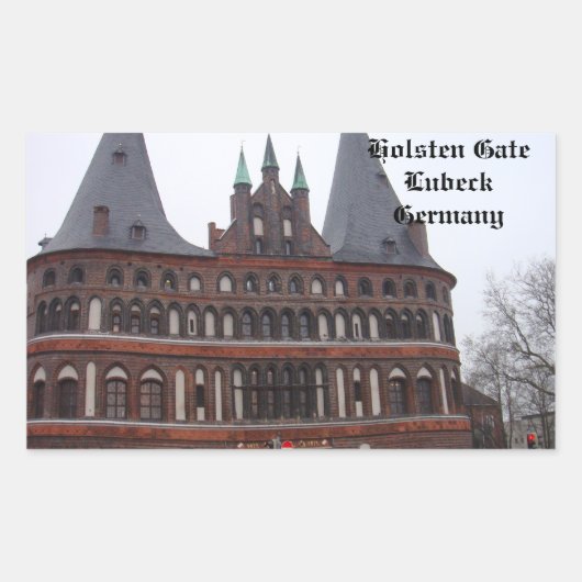 Sticker Rectangulaire Holsten Gate - Lubeck Allemagne (Devant)
