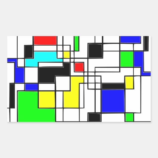 Sticker Rectangulaire Hommage Random Carré À Mondrian (Devant)