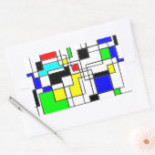 Sticker Rectangulaire Hommage Random Carré À Mondrian (Enveloppe)