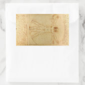 Sticker Rectangulaire Homme vitruvien par Leonardo Da Vinci (Sac)