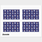 Sticker Rectangulaire Hommes neigeux (Feuille)
