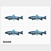 Sticker Rectangulaire Honeoye Lake New York Fish (Feuille)
