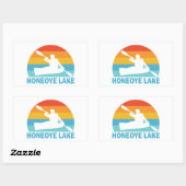 Sticker Rectangulaire Honeoye Lake New York Kayak (Feuille)