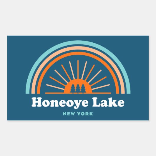 Sticker Rectangulaire Honeoye Lake New York Rainbow (Devant)