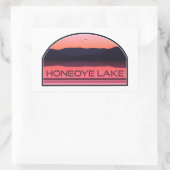 Sticker Rectangulaire Honeoye Lake New York Red Sunrise (Sac)