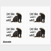 Sticker Rectangulaire Honey Badger - Je prends ce que je veux (Feuille)