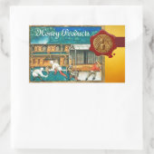 STICKER RECTANGULAIRE HONEY BEE, BEEKEEPER RED WAX SEAL (Sac)