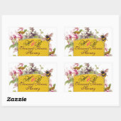 STICKER RECTANGULAIRE HONEY BEE, CYCLAMEN ROSE FLEURS DE L'APPAREIL MONO (Feuille)