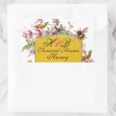 STICKER RECTANGULAIRE HONEY BEE, CYCLAMEN ROSE FLEURS DE L'APPAREIL MONO (Sac)