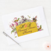 STICKER RECTANGULAIRE HONEY BEE, CYCLAMEN ROSE FLEURS DE L'APPAREIL MONO (Enveloppe)
