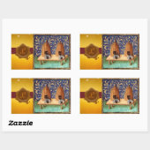 STICKER RECTANGULAIRE HONEY BEE, MONOGRAMME DE SCEAU DE CIRE BROWN (Feuille)