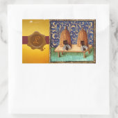 STICKER RECTANGULAIRE HONEY BEE, MONOGRAMME DE SCEAU DE CIRE BROWN (Sac)