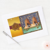 STICKER RECTANGULAIRE HONEY BEE, MONOGRAMME DE SCEAU DE CIRE BROWN (Enveloppe)