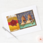 STICKER RECTANGULAIRE HONEY BEE, MONOGRAMME DE SCEAU DE CIRE ROUGE (Enveloppe)