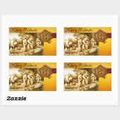 STICKER RECTANGULAIRE HONEY BEE, SCEAU DE CIRE BROWN (Feuille)
