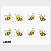 Sticker Rectangulaire Honey Bees with Heart (Feuille)