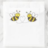 Sticker Rectangulaire Honey Bees with Heart (Sac)