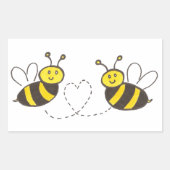 Sticker Rectangulaire Honey Bees with Heart (Devant)
