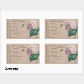 Sticker Rectangulaire Honey Nutrition Fiches Hydrangea Honeybee Kraft (Feuille)