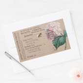 Sticker Rectangulaire Honey Nutrition Fiches Hydrangea Honeybee Kraft (Enveloppe)