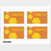 Sticker Rectangulaire Honeycombs L'Shana Tova (Feuille)