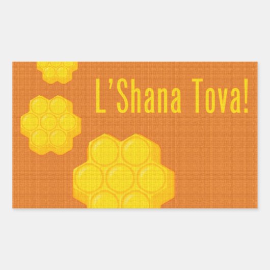 Sticker Rectangulaire Honeycombs L'Shana Tova (Devant)