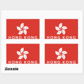 Sticker Rectangulaire hong kong nom du symbole du pays (Feuille)