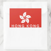 Sticker Rectangulaire hong kong nom du symbole du pays (Sac)