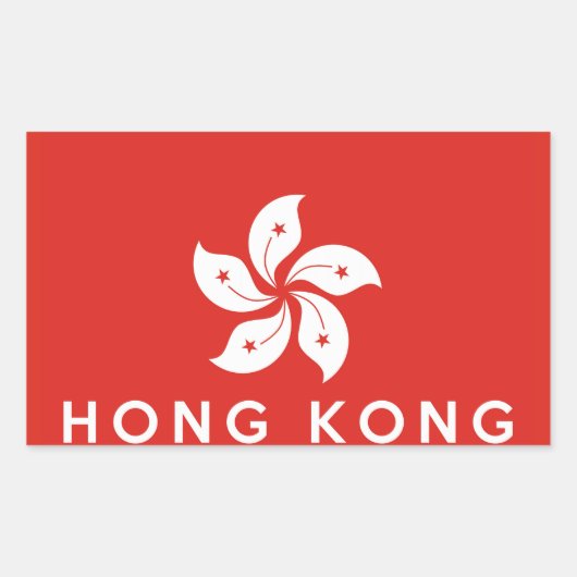 Sticker Rectangulaire hong kong nom du symbole du pays (Devant)