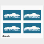 Sticker Rectangulaire Hood River Oregon S'il vous plaît (Feuille)