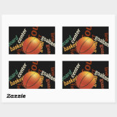 Sticker Rectangulaire Hoops Basketball Sport Fanatics. (Feuille)