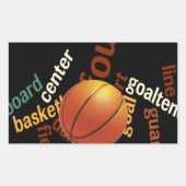 Sticker Rectangulaire Hoops Basketball Sport Fanatics. (Devant)