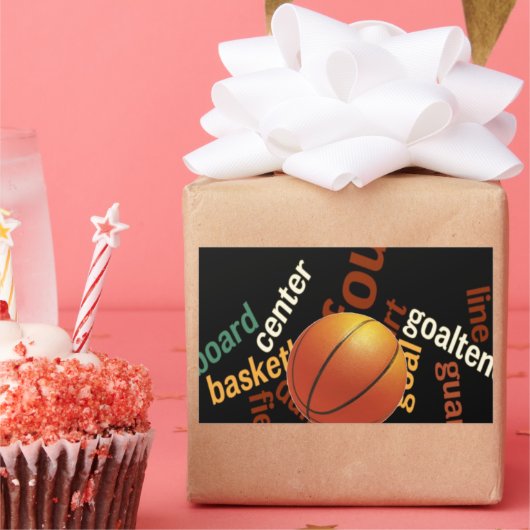 Sticker Rectangulaire Hoops Basketball Sport Fanatics. (Fête)