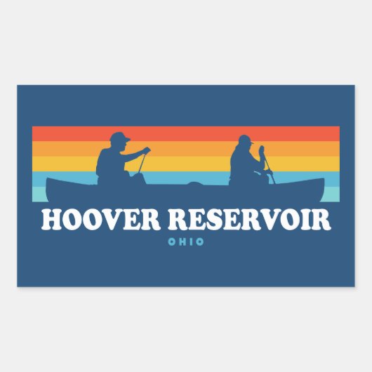 Sticker Rectangulaire Hoover Réservoir Ohio Canoe (Devant)