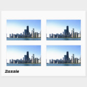 Sticker Rectangulaire Horizon de Chicago (Feuille)