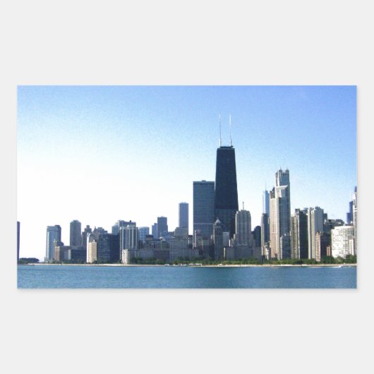 Sticker Rectangulaire Horizon de Chicago (Devant)