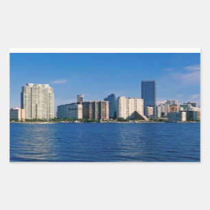 Sticker Rectangulaire Horizon de Miami, la Floride