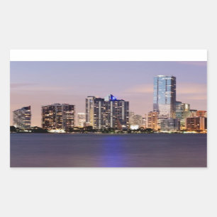 Sticker Rectangulaire Horizon des Etats-Unis, la Floride, Miami au
