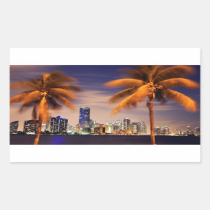 Sticker Rectangulaire Horizon des Etats-Unis, la Floride, Miami au