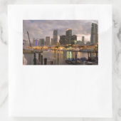 Sticker Rectangulaire Horizon financier de Miami au crépuscule (Sac)