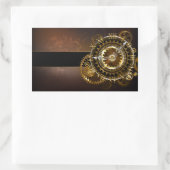 Sticker Rectangulaire Horloge Steampunk avec des engrenages anciens (Sac)
