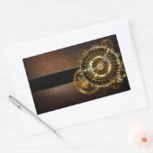 Sticker Rectangulaire Horloge Steampunk avec des engrenages anciens (Enveloppe)