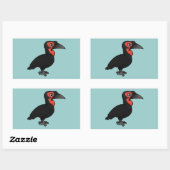 Sticker Rectangulaire Hornbill du Sud Birdorable (Feuille)