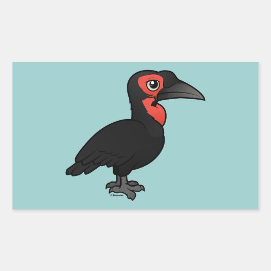 Sticker Rectangulaire Hornbill du Sud Birdorable (Devant)