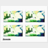 Sticker Rectangulaire hors limites. (Feuille)